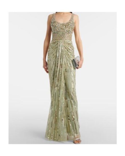 Jenny Packham Green Elixir Embellished Bustier Gown