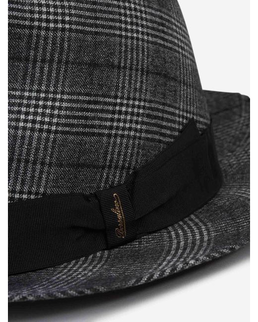 Borsalino Multicolor Plaid Hat for men