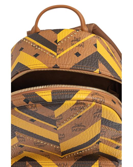 MCM Yellow Rivet Decoration Backpack for men