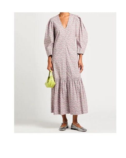 Ganni Pink Floral Dress
