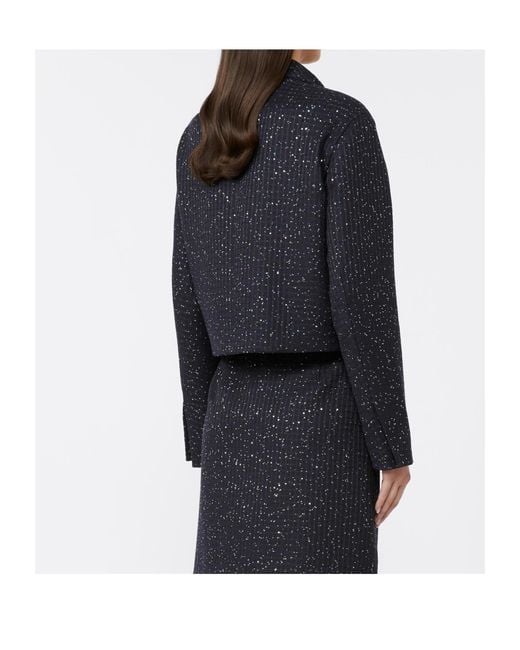 Max Mara Blue Sequin-Embellished Jacket