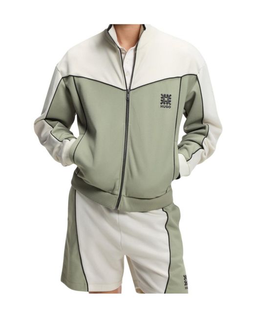 Boss Green Colour-Block Zip-Up Sweatshirt for men