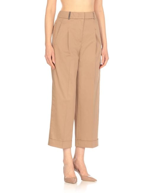 Peserico Natural Fashionable Casual Pants
