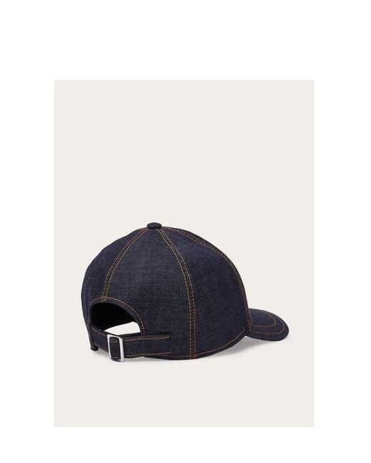 Ferragamo Blue Ferragamo Logo Patch Baseball Cap for men