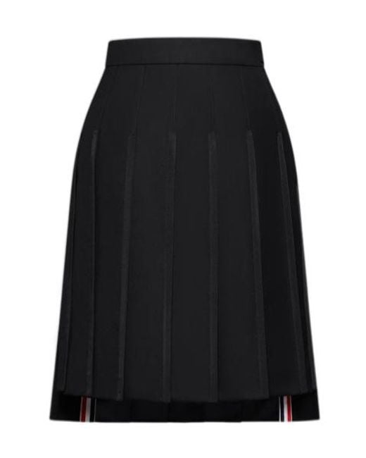Thom Browne Black Super 120's Twill Pleated Skirt