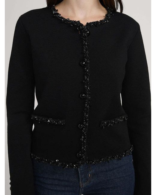 FRAME Black Beaded Trim Jacket
