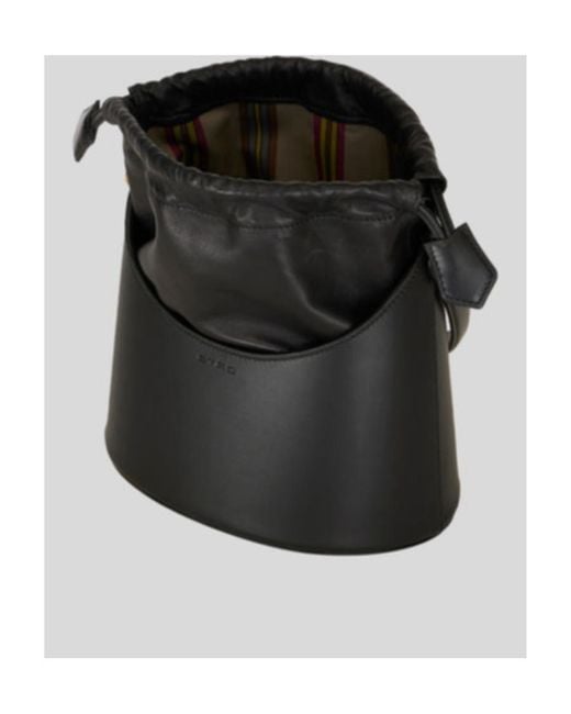 Etro Black Saturno Bucket Shoulder Bag