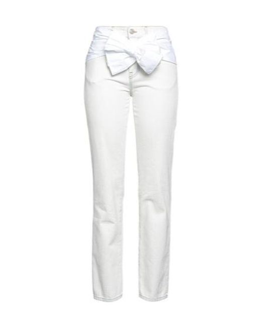 MM6 by Maison Margiela White Light-Colored Denim Skinny Pants