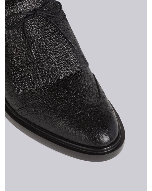 Thom Browne Black Tassel-Trim Leather Brogues for men