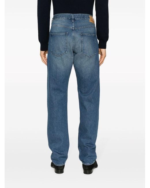 Isabel Marant Blue Logo-Patch Straight-Leg Jeans for men