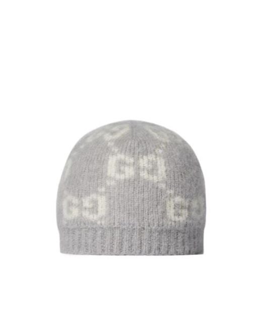 Gucci Gray Gg Alpaca Blend Hat