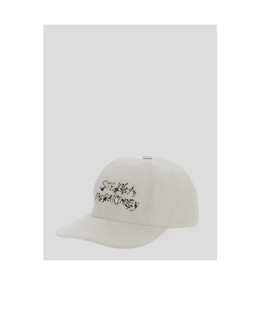 Stella McCartney White Logo Embroidered Baseball Cap