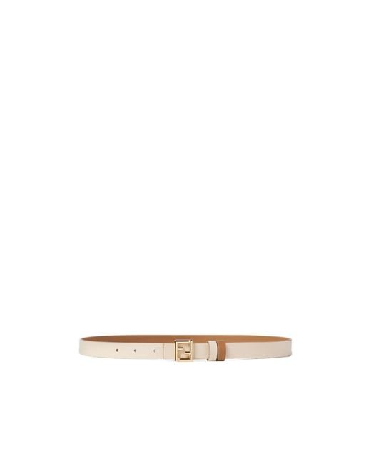 Fendi White Ff Belt