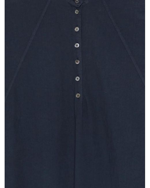 Barena Blue Button-Fastening Dress