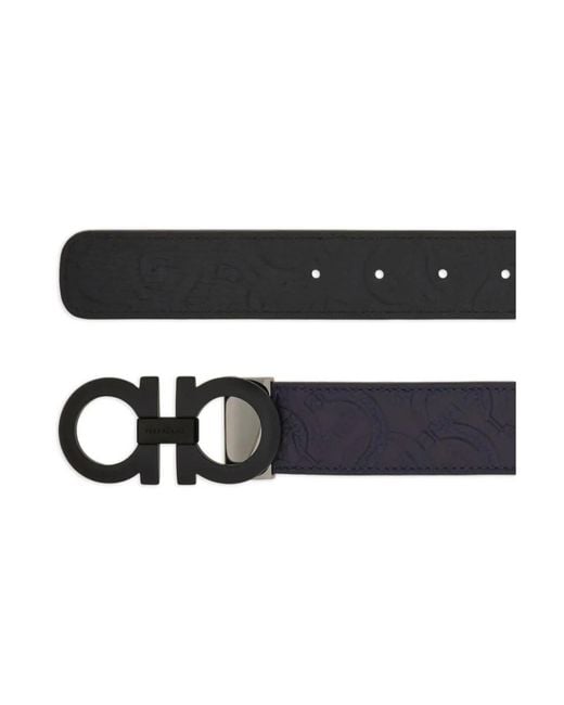 Ferragamo White Ferragamo Reversible Gancini Buckle Belt for men
