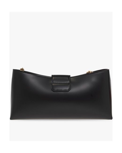 Ferragamo Black Trifolio Logo Engraved Shoulder Bag