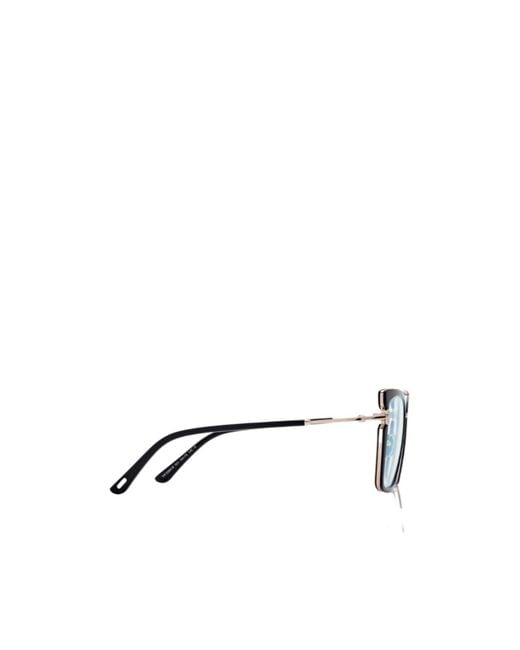 Tom Ford White Eyewear Block Butterfly Glasses