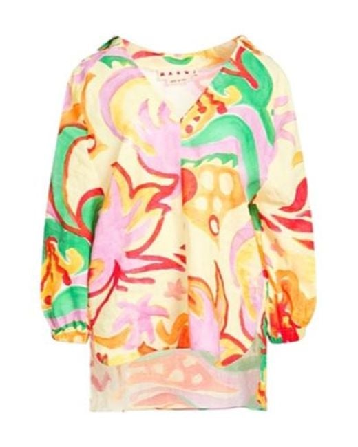 Marni Pink V-Neck Long-Sleeved Top