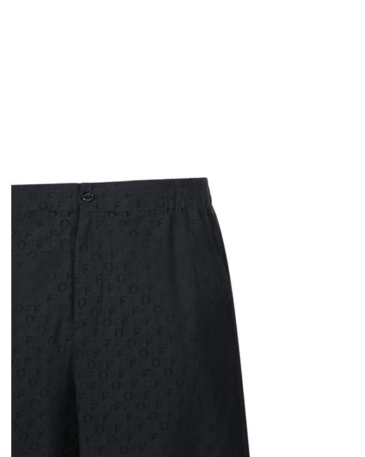 Off-White c/o Virgil Abloh Black All-Over Logo Patterned Bermuda Shorts for men