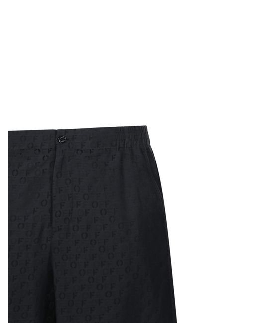 Off-White c/o Virgil Abloh Black Logo Detailed Shorts for men