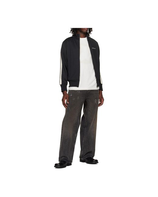Palm Angels Black Classic Logo Track Jacket for men