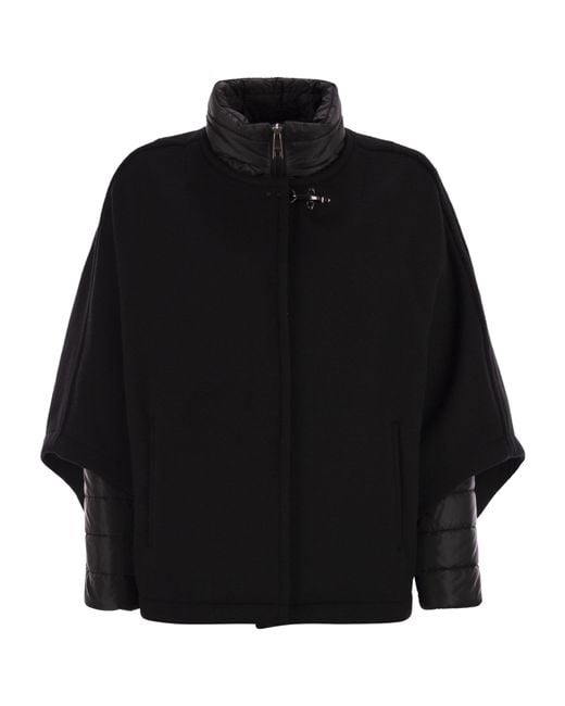 Fay Black 3-In-1 Double-Sided Cape Coat