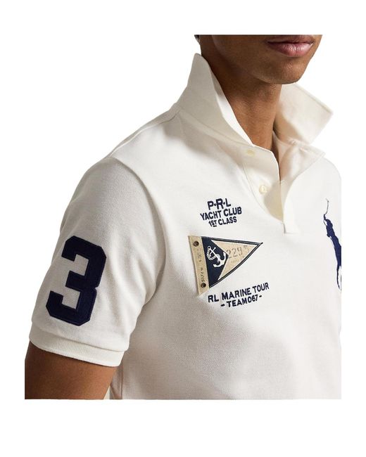 Polo Ralph Lauren White Simple Short-Sleeved Polo Shirt for men