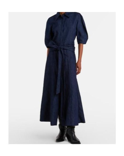 Gabriela Hearst Blue Cotton And Linen Denim Shirt