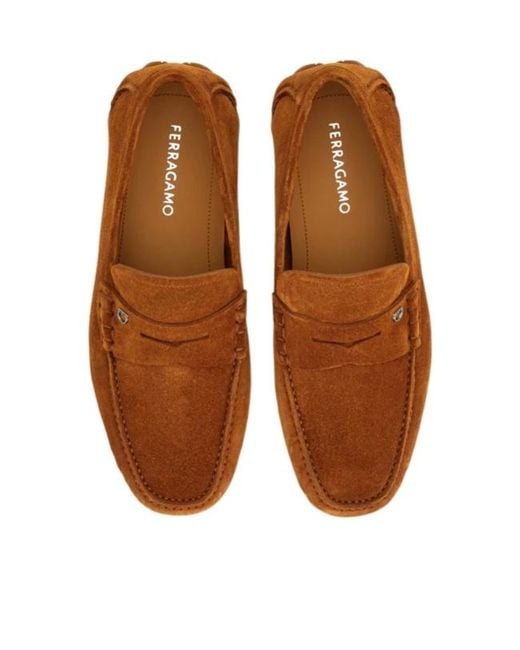 Ferragamo Brown Penny Driver for men