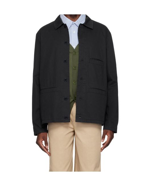A.P.C. Black Casual Jacket With Buttons On Front for men