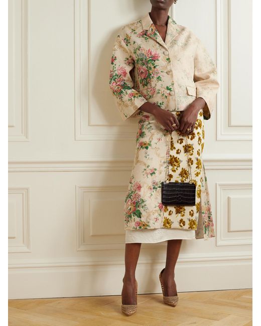 Erdem Natural Floral Print Casual Jacket