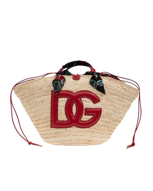 Dolce & Gabbana Pink Logo Patch Shopping Bag