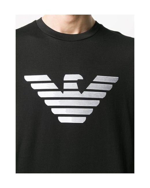 Emporio Armani Black Large Logo T-Shirt for men