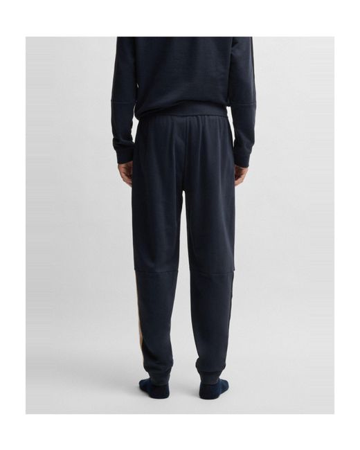 Boss Blue Simple Solid Color Casual Pants for men