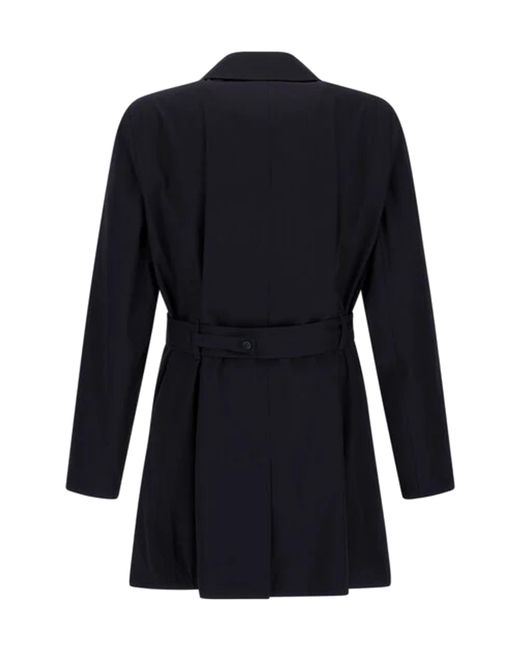 Herno Blue Double-Breasted Belted Trench Coat for men