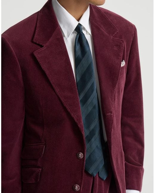 Brunello Cucinelli Blue Regimental-Stripe Silk Tie for men
