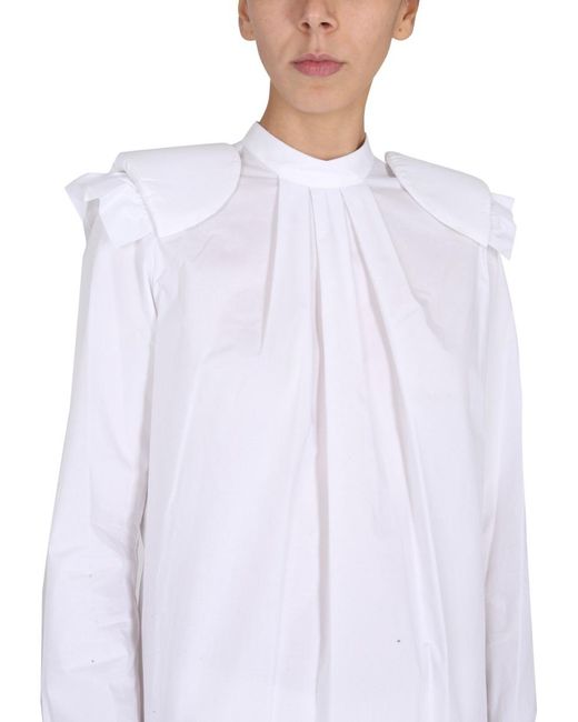 Raf Simons White Pleated Shirt Dress