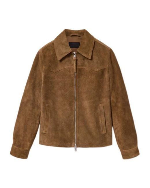 AllSaints Brown Dellcot Suede Jacket for men