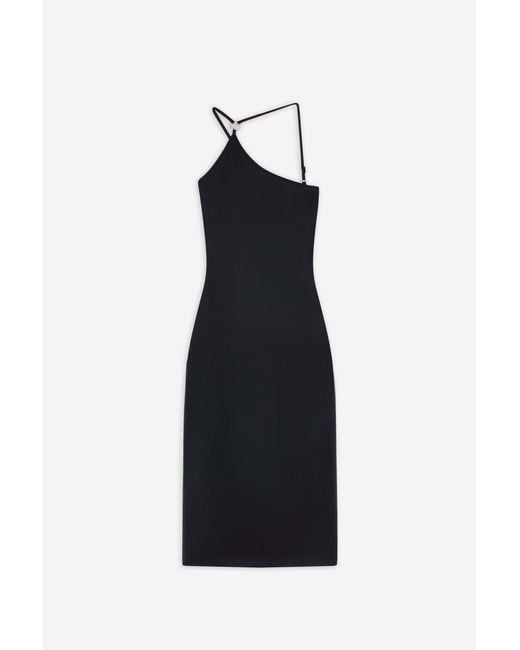 Coperni Blue C-Logo One-Shoulder Midi Dress