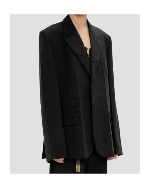 Victoria Beckham Black Single-Breasted Blazer