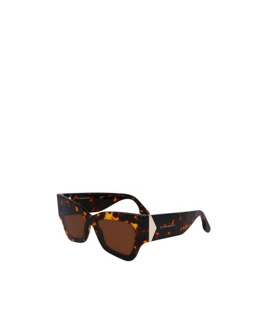 Victoria Beckham Brown Cat-Eye Frame Sunglasses
