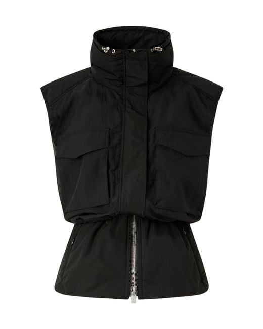 Pinko Black Sleeveless Drawstring Down Jacket