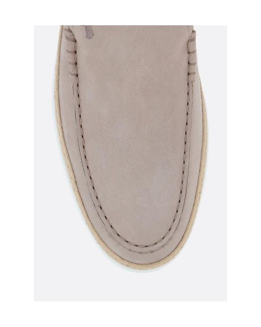 Tod's Gray Logo Embossed Slip-On Loafers for men