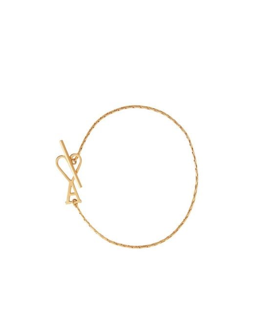 AMI Metallic Ami De Coeur Logo Plaque Chained Bracelet for men
