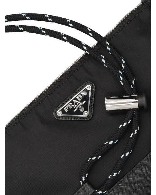 Prada Black Zippered Shoulder Bag for men