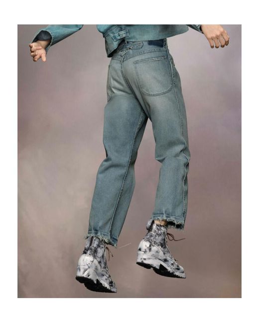 Maison Margiela Blue High-Waist Distressed Jeans for men