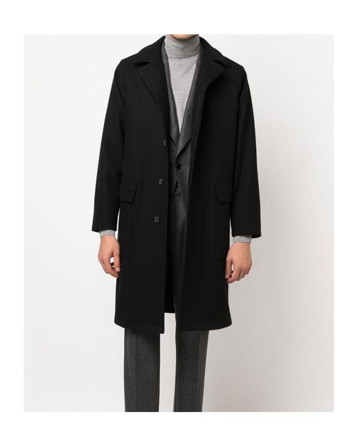 Tagliatore Black Loyd Long-Sleeved Coat for men