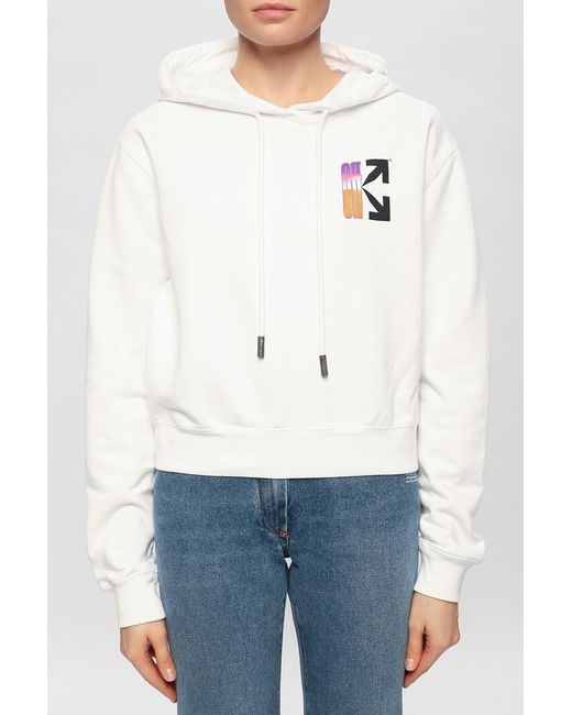 Off-White c/o Virgil Abloh White Arrow Logo Cotton Hoodie