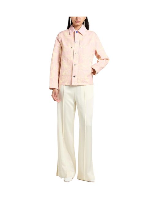 Burberry Pink Floral Printed Jacket