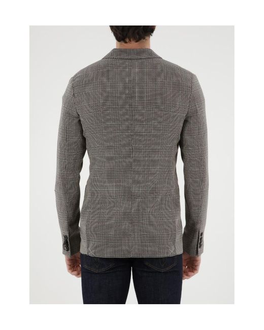 Tonello Gray Glen Plaid Double-Breasted Jacket for men